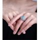 thumbnail image 5 of Anillo de Compromiso de Gema Azul Mar de 6 Quilates Corte Radiante Anillos de Promesa de Boda Anillo de Diamante Grande Simulado de Plata Esterlina 925 CZ para Mujer Esposa Novias Joyería Fina, 5 of 7
