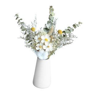 Bothyi - Ramo De Flores Secas, Ramo De Hojas De Eucalipto, Decoración De Mesa Para Fiesta En Casa, Regalo Diy, Violetas Blancas