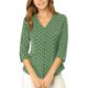 thumbnail image 1 of INSPIRE CHIC Blusa de Mujer para Regreso a Clases Cuello en V Mangas 3/4 Estampado de Corazones y Lunares Botones al Frente Verde Oliva XL, 1 of 6
