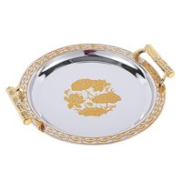 Bothyi - Bandeja De Servicio Redonda Con Asas Para Baño Restaurante Salón Aureate M