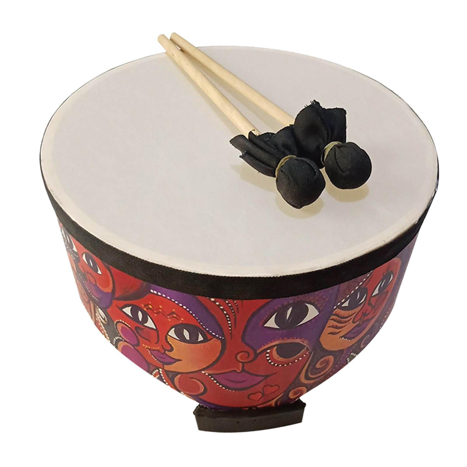 Bothyi - Tambor De Tierra De Madera Educativo Con Percusión De Tambor De Piso De 2 Mazos Para Niños