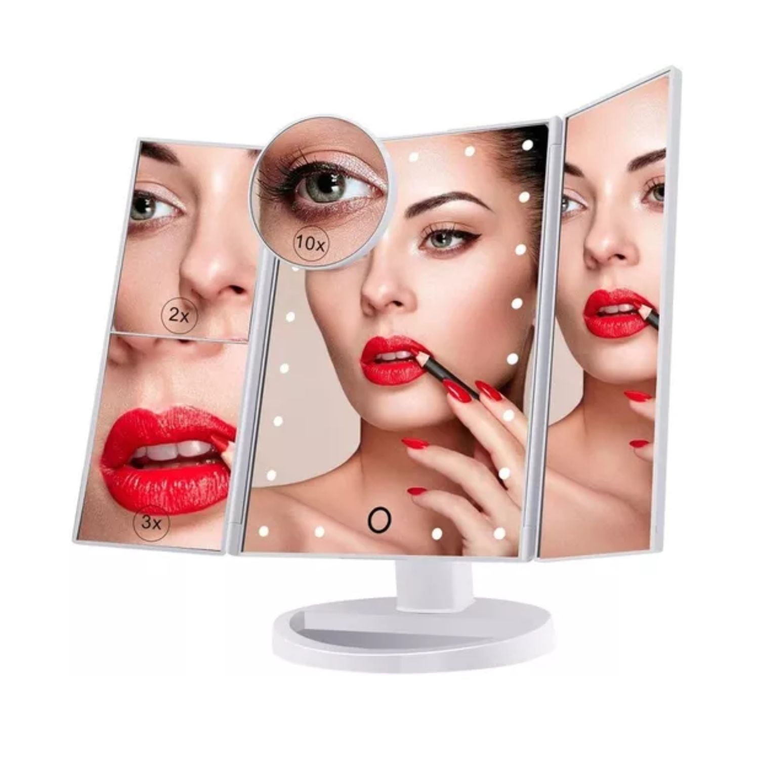 Importclick - Espejo Maquillaje 22 Luces Led Aumento Giratorio