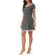 thumbnail image 4 of INSPIRE CHIC Camisón de Manga Corta para Mujer, Vestido de Dormir de Mezcla de Algodón Suave con Ribete en Contraste y Cuello en V para Primavera Verano XS Gris, 4 of 6