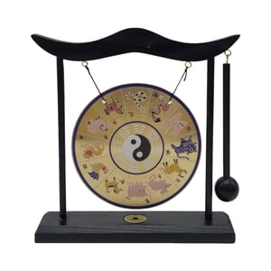 Bothyi - Mini Gong Latón Gong Gong Ornamento Oficina Escritorio Decoración Hogar Estilo E