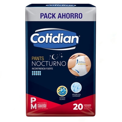 Pants Nocturnos Incontinencia Fuerte P/M 20 Un Cotidian