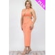 thumbnail image 5 of Saronite Vestido Midi con Escote Halter, Corte Entallado, Espalda con Lazo Doble y Abertura en el Muslo, Color Flamenco (Talla Grande para Mujer), 5 of 5