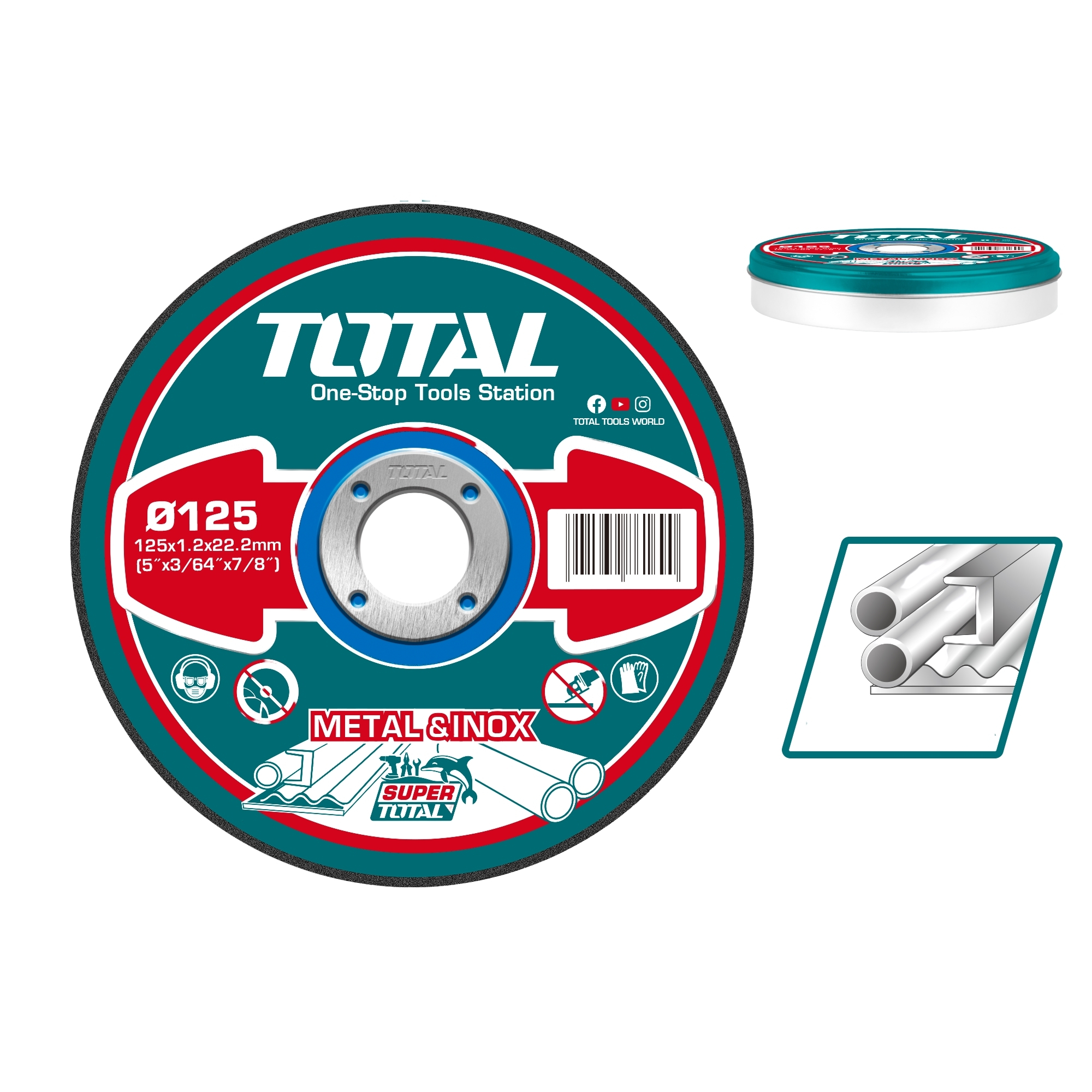 Juego Disco Corte Para Metal Abrasivo 10 Piezas 125Mmx1.2M Total