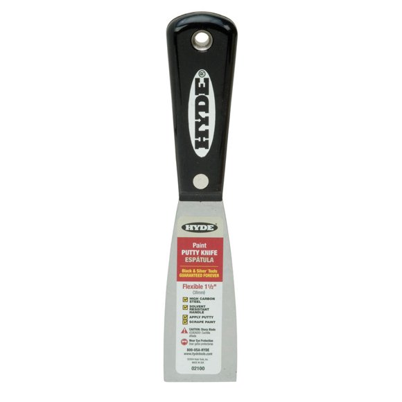 Espátula Hyde de acero con alto contenido de carbono flexible de 1,5 cm, paquete de 5