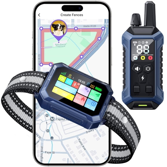 Cerca inalámbrica GPS para perros Meowant 82‑3534 acres (0,19‑1.430 ha) impermeable