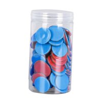 Magideal - 100X Contadores De Aprendizaje Discos Para Contar Discos Marcadores Clasificación Portátil Fichas De Bingo De Matemáticas Para Juegos Aula Hogar Niños Rojo Azul