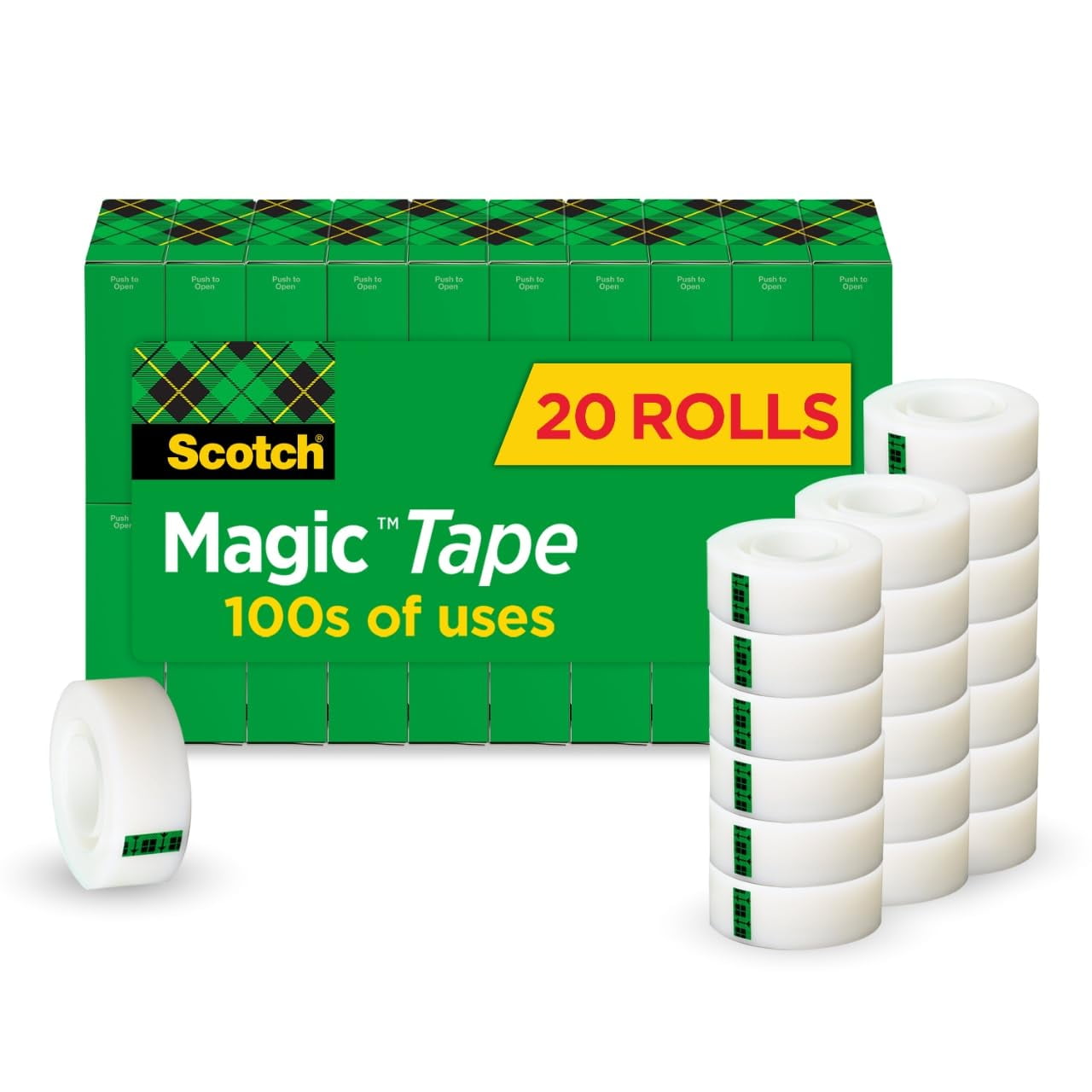 Tape Scotch Magic Invisible, 20 Rollos, Para La Oficina Y La Escuela