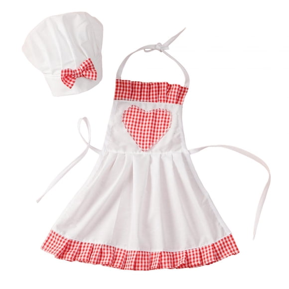 Delantal De Disfraz De Chef Para Bebé, Gorro De Cocinero, Accesorio De Fotografía Suave Para Bebé Para Cocinar, Niña S