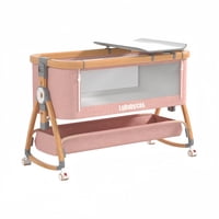 Cuna Colecho Mecedora Mudador 3 En 1 Lubabycas Rosada