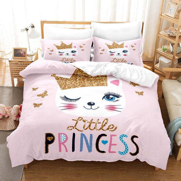 Cute animal Bedding Set Cat Bed Set Teenager Bedroom Duvetcover Sets Men/women 3
