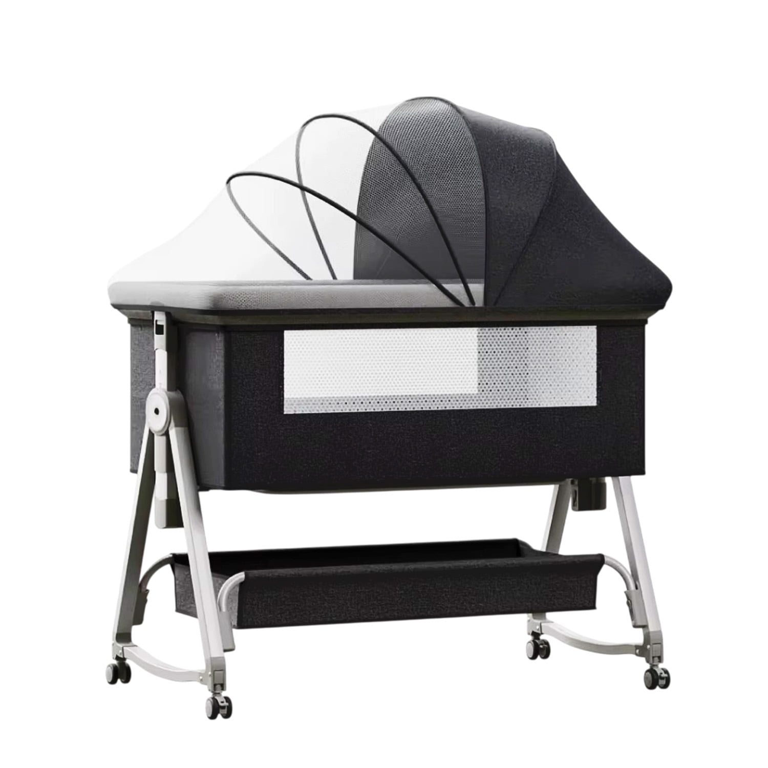 Mundo Online - Cuna Colecho Moises Bebe Mecedora 6 Alturas Safe&soft Gris Oscuro