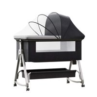 Mundo Online - Cuna Colecho Moises Bebe Mecedora 6 Alturas Safe&Soft Gris Oscuro