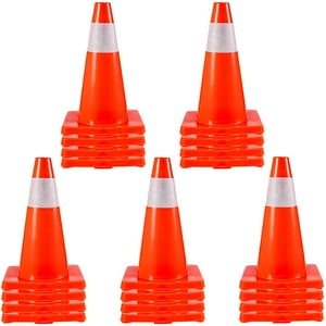Base De Pvc Traffic Cones Vevor De 18 Pulgadas Con Collares Reflectantes X20