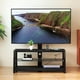 thumbnail image 1 of Wooden Storage TV Stand Black Tempered Glass Height Adjustable Universal Swivel Entertainment Center With Mount TV Stand,black, 1 of 3