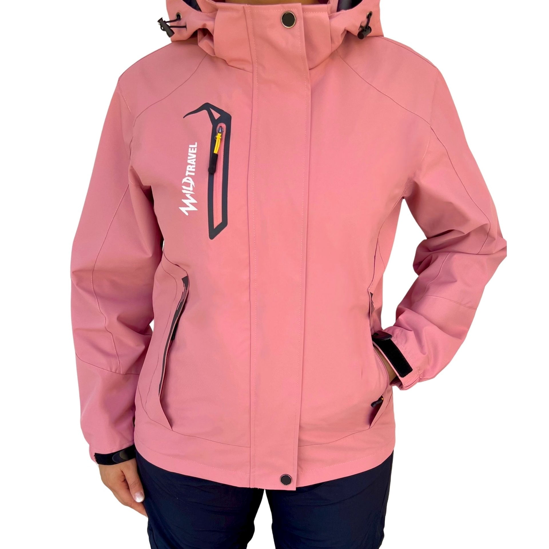 Wild Travel - Chaqueta Cortaviento Impermeable Premium Rosada Mujer