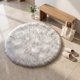 thumbnail image 5 of REGALWOVEN Alfombra Cuadrada Suave y Peluda, Alfombras de Dormitorio Ultra Esponjosas, Alfombra Peluda Antideslizante para Tocador, Guardería, Habitación Blanco Gris 28" x 28", 5 of 6