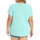 thumbnail image 3 of GRACIA Y GRANDEZA Camisetas de Verano de Pascua para Mujer Tallas Grandes Básicas Sólidas con Cuello en V Mangas de Tulipán Sueltas Blusas Casual 4X Verde Menta, 3 of 6
