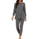 thumbnail image 1 of INSPIRE CHIC Conjuntos de Pijama para Mujer de Manga Larga Modal Ropa de Dormir Suave y Cómoda Conjunto de 2 Piezas Pj a Juego Parte Superior Pantalones Ropa de Dormir Ropa de Casa M Gris Oscuro, 1 of 6