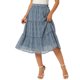thumbnail image 1 of Falda de Lunares con Volantes en Capas de Cintura Alta Elástica Casual Flowy A-Line de Playa de Verano hasta la Rodilla para Mujer INSPIRE CHIC L Azul, 1 of 6