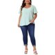thumbnail image 2 of Agnes Orinda Blusa de Gasa de Verano con Cuello en V y Mangas con Volantes para Mujer de Talla Grande 1X Verde Claro, 2 of 6