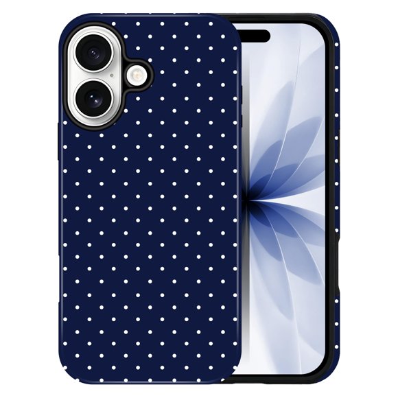 Funda DuiDuiQ iPhone 17 6,3" Azul Marino con Lunares