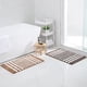 thumbnail image 2 of Xiao Hua Tapete de Piso Antideslizante con Rayas para Baño, coral Rosa Claro, Esponjoso y Suave, Lavable a Máquina, Fuerte Absorción de Agua 24 inches x 16 inches, 1 Pieza, 2 of 4