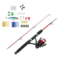 Ioensy - Gear De Pesca De Pescación Para Niños Regalos De Cumpleaños Con Caña De Pesca Roja