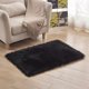 thumbnail image 1 of Xiao Hua Alfombra de piel sintética negra de 60 x 150 cm, lavable, ultrasuave y afelpada, moderna, mullida y antideslizante, ideal para la decoración de salas de estar y dormitorios. 1 unidad., 1 of 3
