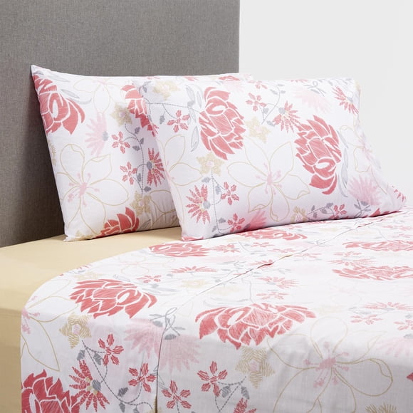 Sabana Zarina King Estampada Rosas Naranjo