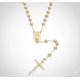 thumbnail image 3 of Collar rosario IMPRESSIVE con cuentas chapadas en oro de 14k, 3 of 9