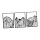 thumbnail image 2 of 3 Piezas De Pintura Decorativa De Pared De Metal Con Diseño De Montaña Para Oficina, Interior, Granja, Color Negro, 2 of 5