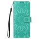 thumbnail image 2 of Funda tipo cartera FOXDOCK para Samsung Galaxy Z Fold 4 , diseño girasol en relieve, cuero PU, cierre magnético, soporte y tarjetero, 2 of 5
