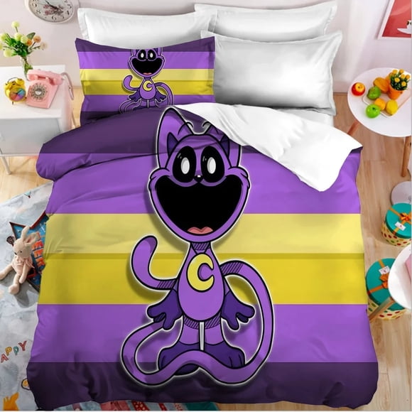 Smilings Critters Bedding Set Duvet Cover with Pillowcase Cartoon Figure Quilt Covering Bedroom Decoration 2pcs Bed Sets Gifts Bed Sheets