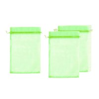 Ioensy - 100 Bolsas De Red Para Frutas Con Bolsa Con Cordón Para Frutas, Uvas, Bolsas De Protección Para Frutas, Verde Claro