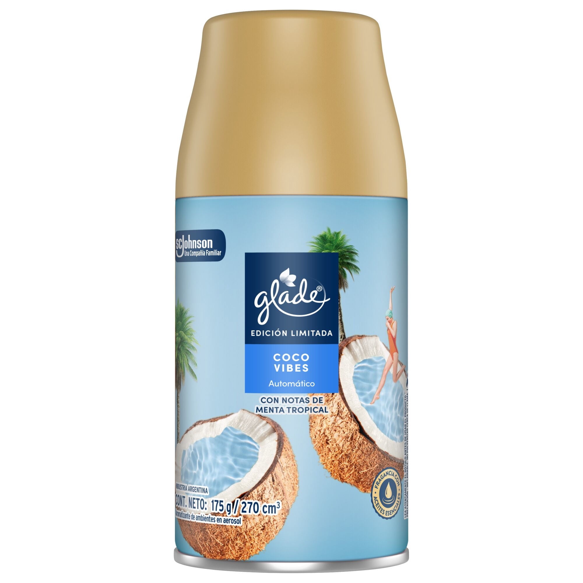 Aromatizante De Ambientes Automático Mango Tropical Aerosol Lata 270 ml Glade