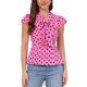 thumbnail image 1 of INSPIRE CHIC Blusa de Mujer para Regreso a Clases Lunares Lazo Cuello Volantes Manga Corta para Trabajar Talla S Rosa Claro, 1 of 6