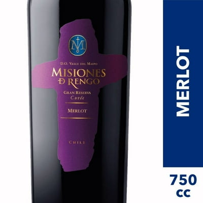 Vino Tinto Cuvee Merlot Botella 750 Cc Misiones De Rengo