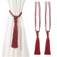 thumbnail image 1 of Uxcell Sujetadores de Cortinas, 2 Paquetes de Sujetadores Elegantes Hechos a Mano con Borlas, Clips Decorativos para Ventanas, Rojo Oscuro, 1 of 7