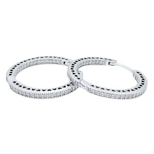 Nordvik London - Aros Argollas Circonitas Blancas Y Corazones, Plata 925