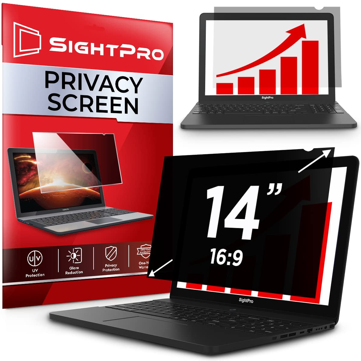 Filtro De Pantalla De Privacidad Sightpro Para Portátil 16:9 De 14 Pulgadas