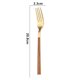 thumbnail image 1 of Xiao Hua Juego de 2 tenedores dorados de 8,19 x 0,91 pulgadas, con mango de imitación de vetas de madera, mango ergonómico, ideal para comidas familiares y reuniones vacacionales., 1 of 2