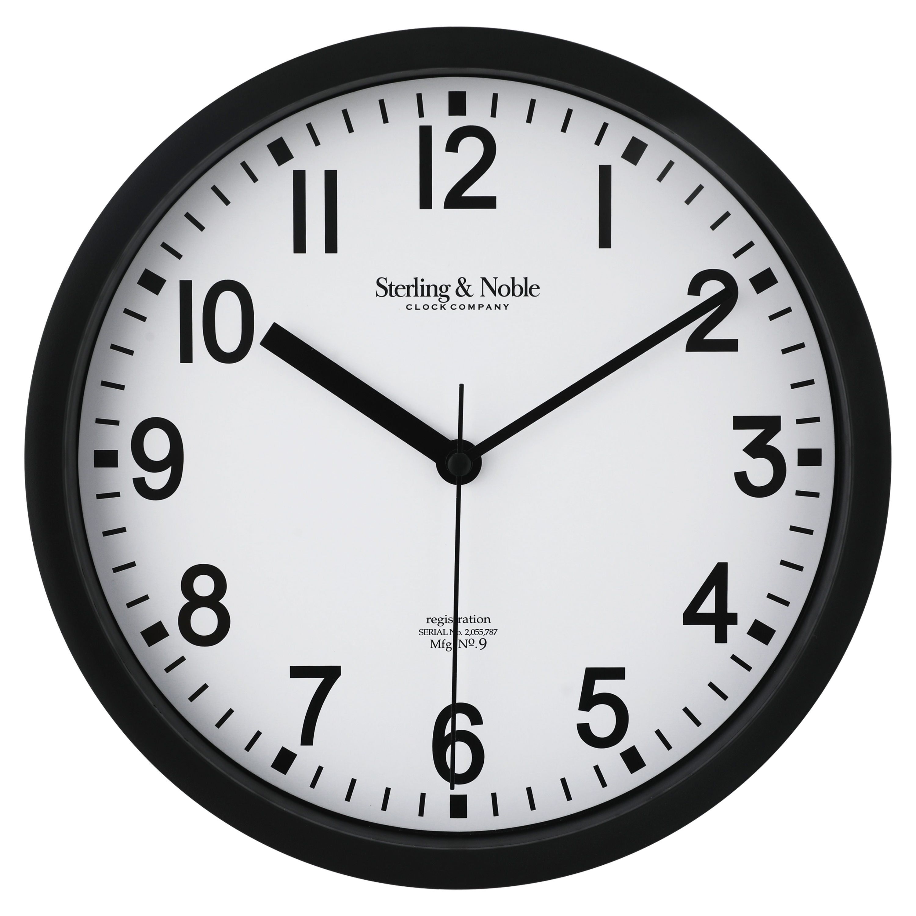 Mainstays - Reloj Pared Muro 22 Cm Negro Circular