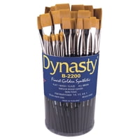 Juego De Cepillos Dynasty B-2200, Mango Corto Sintético Dorado, 40 Unidades