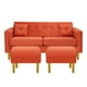 thumbnail image 1 of Sofa New Retro 3c + 2 Pouf Felpa 01 Naranjo, 1 of 6