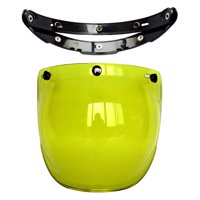 Ioensy - Protector De Lente De Visera Para Motocicleta 3 Snap Para Cascos Abiertos Amarillo