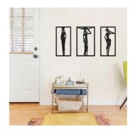 Genérico - Cuadro Decorativo Damas Africanas Pack 3 Unidades